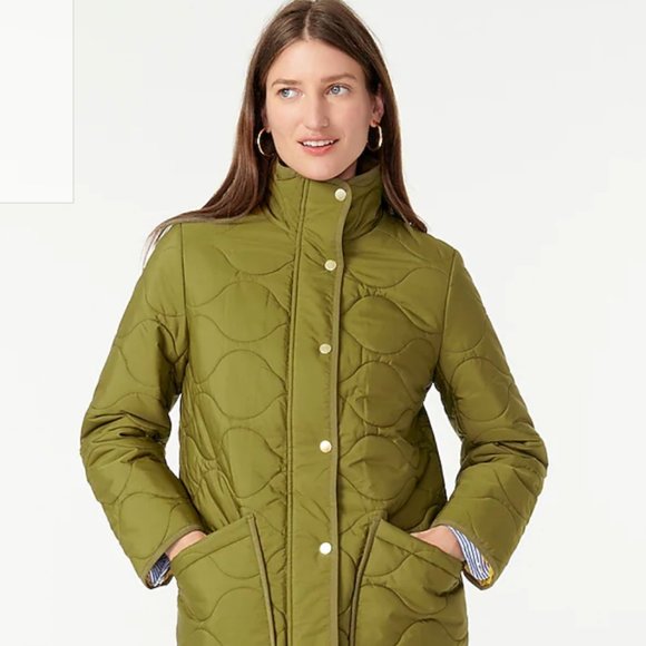 j crew quilted cocoon puffer with primaloft